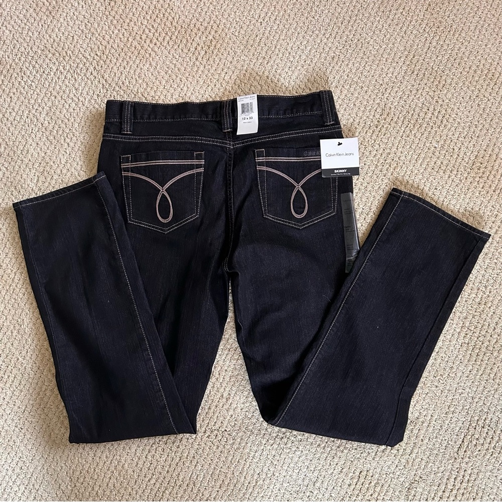 NWT Calvin Klein Black Skinny Jeans Women’s 12x33 - Picture 1 of 6